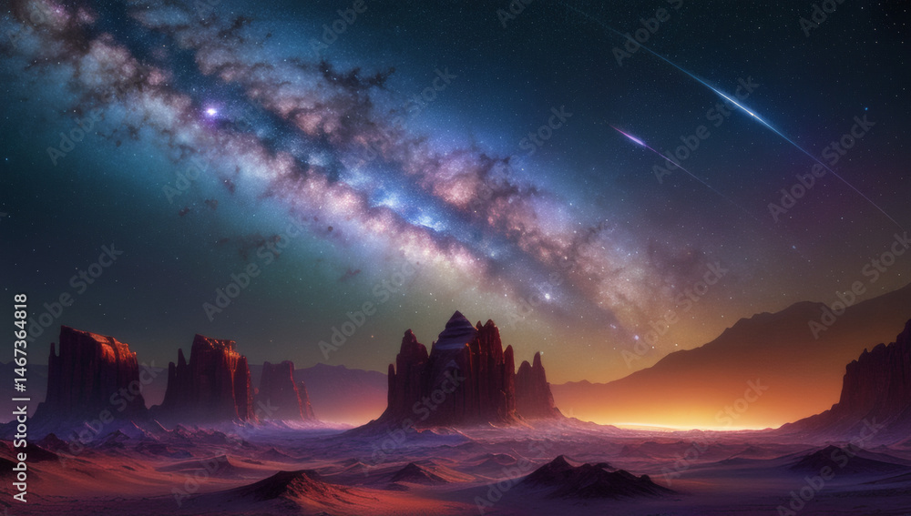 space scene with stars and clouds space scene with stars and clouds