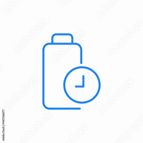 battery time icon sign vector