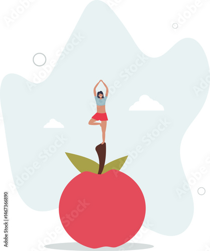 Zero calories food and healthy veggie nutrition. character life .
