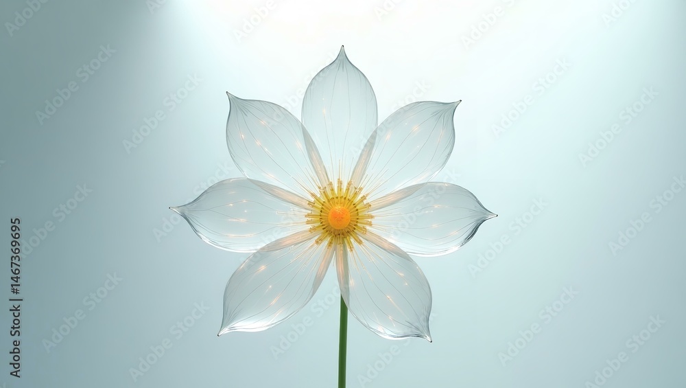 Glowing Digital Flower in Minimalist Room – Futuristic Nature Concept Art Glowing Digital Flower in Minimalist Room – Futuristic Nature Concept Art