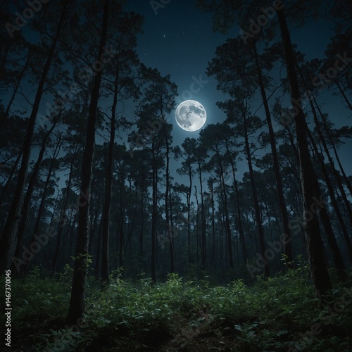 moon in the woods