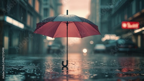 Wallpaper Mural Photorealistic image of a wet umbrella in corner Torontodigital.ca