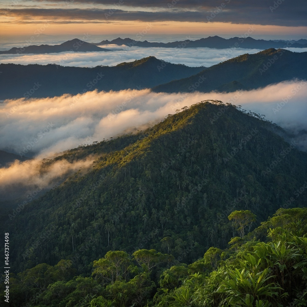 Fototapeta premium sunset over the mountains