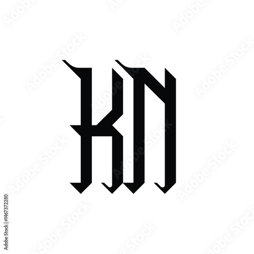 KN monogram logo design letter text name symbol monochrome logotype alphabet character simple logo