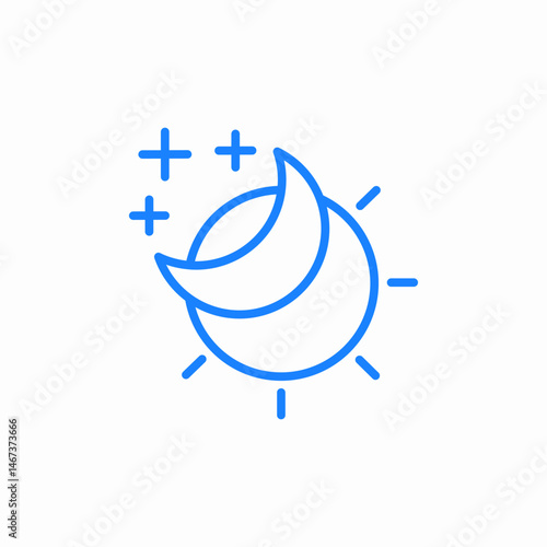 shining sun starts moon icon sign vector