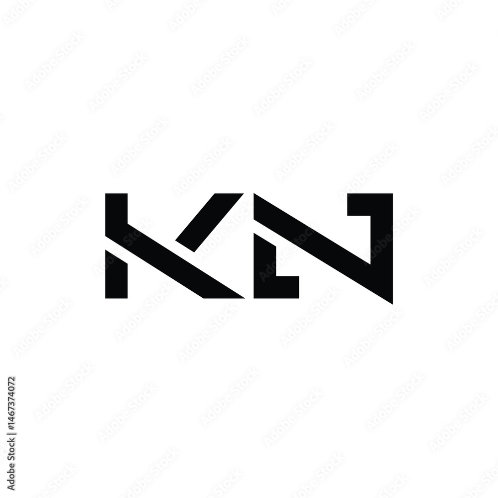 KN monogram logo design letter text name symbol monochrome logotype alphabet character simple logo KN monogram logo design letter text name symbol monochrome logotype alphabet character simple logo