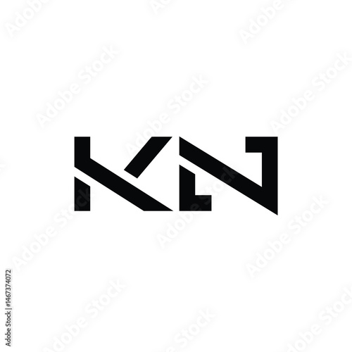 KN monogram logo design letter text name symbol monochrome logotype alphabet character simple logo