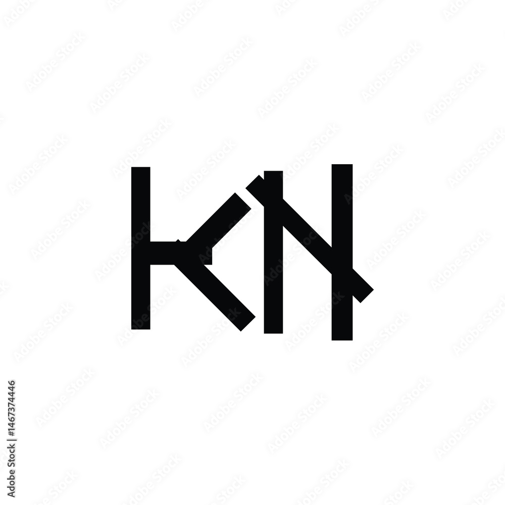 KN monogram logo design letter text name symbol monochrome logotype alphabet character simple logo KN monogram logo design letter text name symbol monochrome logotype alphabet character simple logo