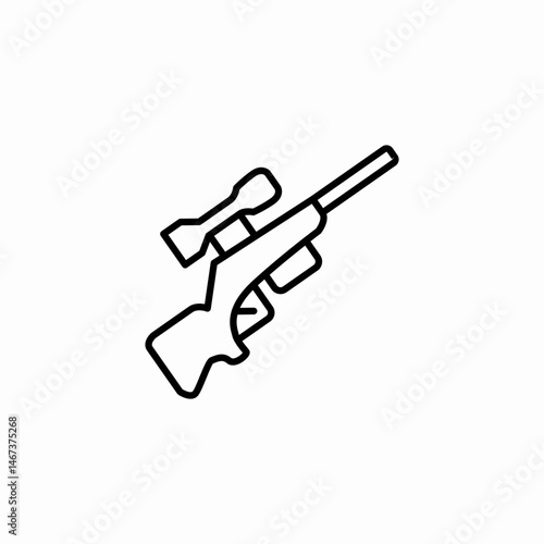 sniper rifle scope gun icon sign vector