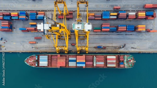 A container terminal that serves as a hub for ocean and land transport of sea containers