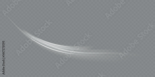 White shiny sparks of spiral wave. Imitation of the exit of cold air from the air conditioner. Vector illustration stream of fresh wind png.