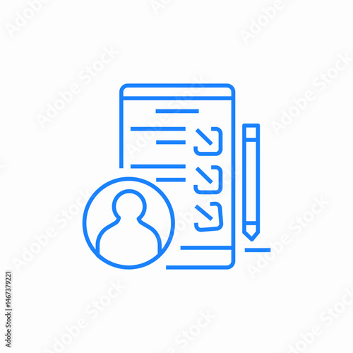 task list user icon sign vector