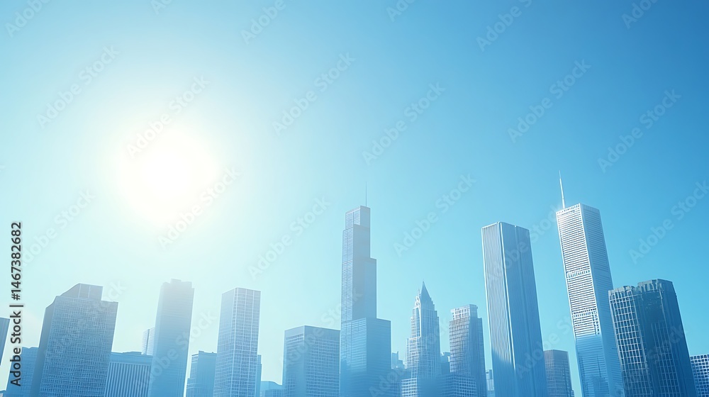 Fototapeta premium Scenic City Skyline Overlooking River With Vibrant Architecture High Resolution Picture