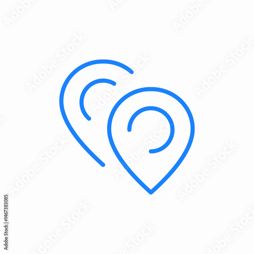 two location markers icon sign vector