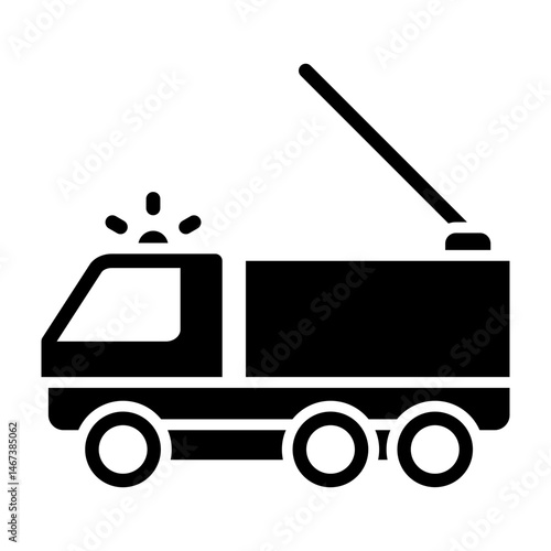 Fire Truck  Vector Glyph Icon Design