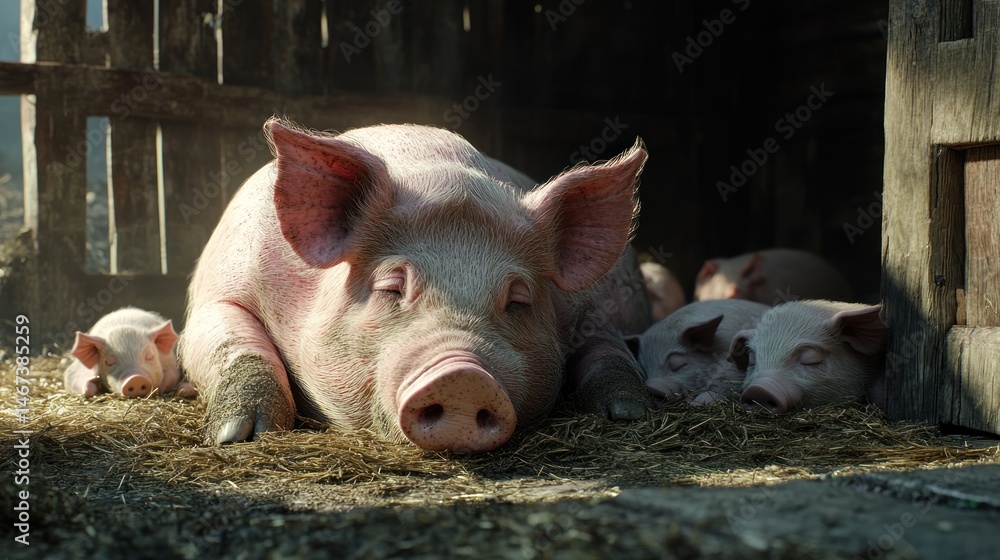 Pig in rural setting Pig in rural setting