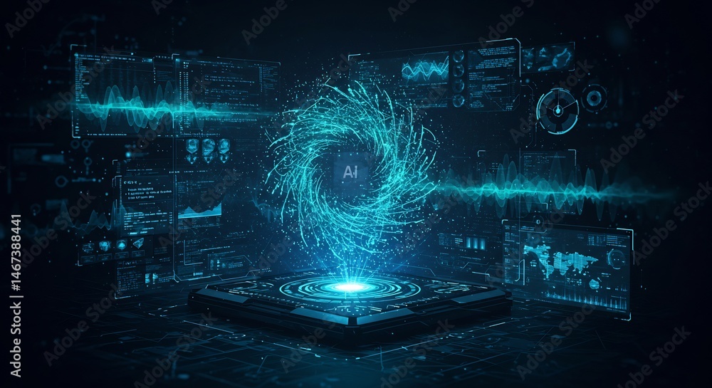 Obraz premium Abstract Futuristic Data Network Visualization