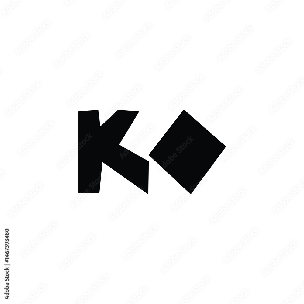 KO monogram logo design letter text name symbol monochrome logotype alphabet character simple logo KO monogram logo design letter text name symbol monochrome logotype alphabet character simple logo
