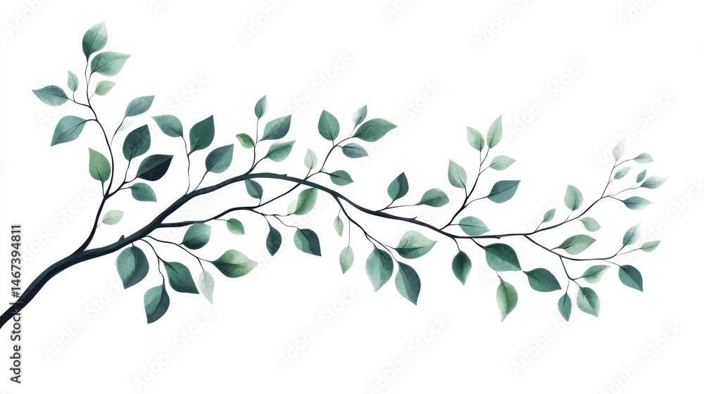 Fototapeta premium Delicate branch with vibrant leaves