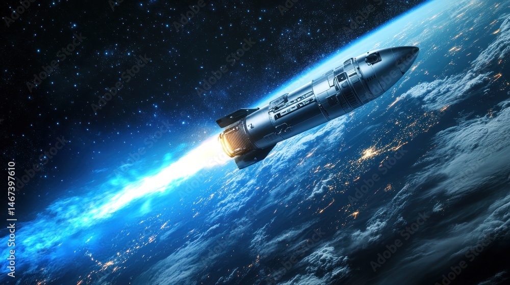 Obraz premium Rocket launch into space