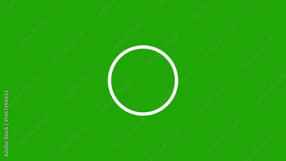 Computer loading soft icon, Circle Loading Animation Green Screen 4K, Rippling circles on transparent green screen