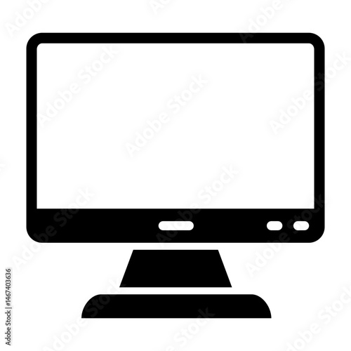 Desktop Computer  Vector Glyph Icon Design