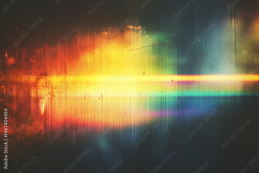 Vibrant abstract light spectrum with colorful reflections and texture