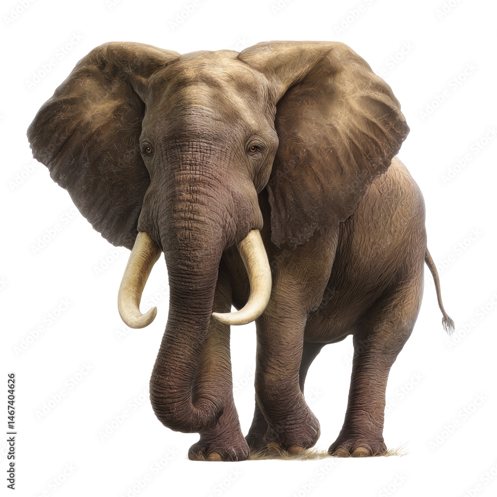 Fototapeta premium Majestic elephant standing on wildlife animal portrait studio close-up nature