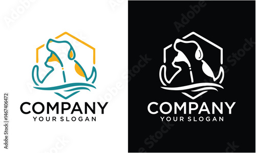Creative Pet store, shop, hotel or hospital logo. Pet related label badge vector illustration. 