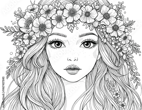 Native American Girl Coloring Page