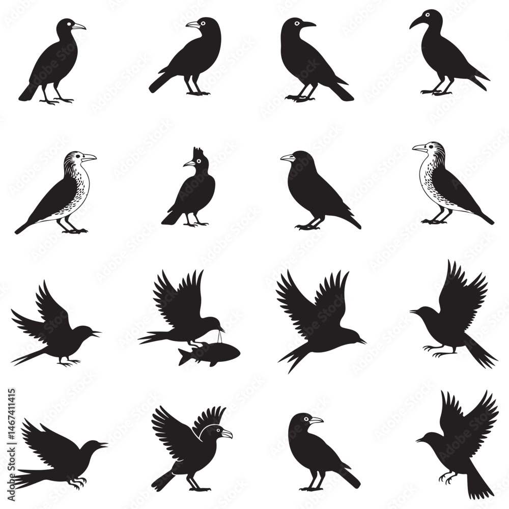 Dynamic Bird Vector Set with Flying, Perching, and Standing Poses in Bold Styles A stunning collection of birds in energetic poses, ideal for creating impactful wildlife and nature designs .Thank You. Dynamic Bird Vector Set with Flying, Perching, and Standing Poses in Bold Styles A stunning collection of birds in energetic poses, ideal for creating impactful wildlife and nature designs .Thank You.
