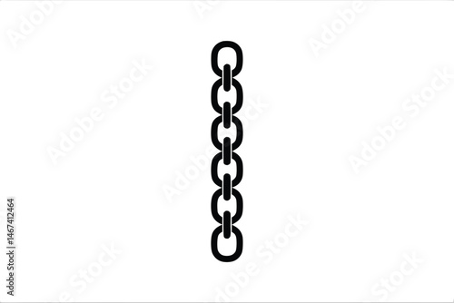 metal chain silhouette vector, chain link black icon , chain symbol