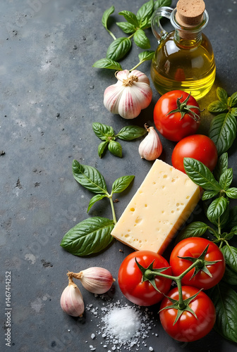fresh ingredients for italian pasta