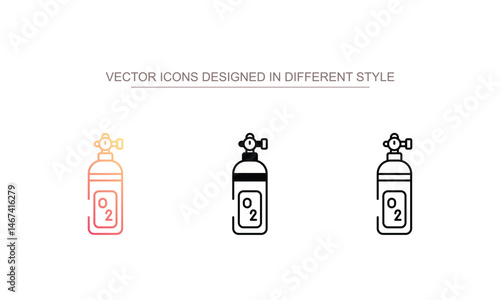 Oxygen Tank icon design with white background stock illustration