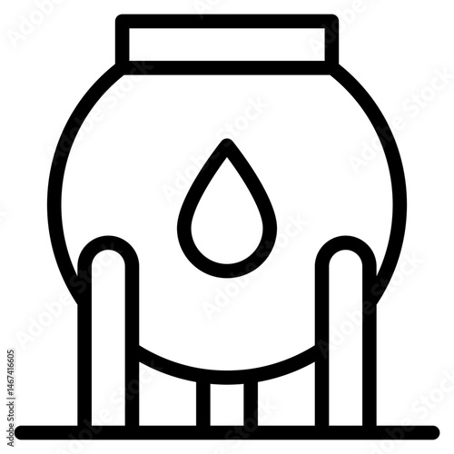 LNG storage icon in vector illustration