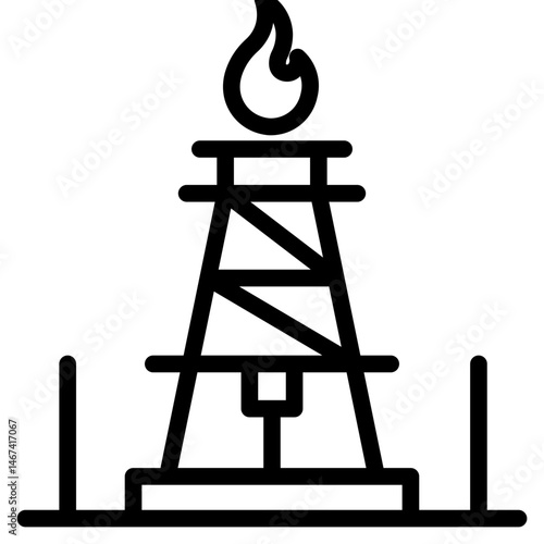Drilling rig icon in vector illustration