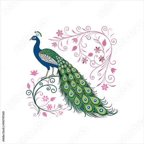 peacock vector illustration