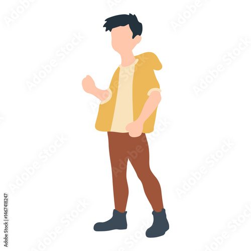 Man Walking Wearing Jacket Illustration