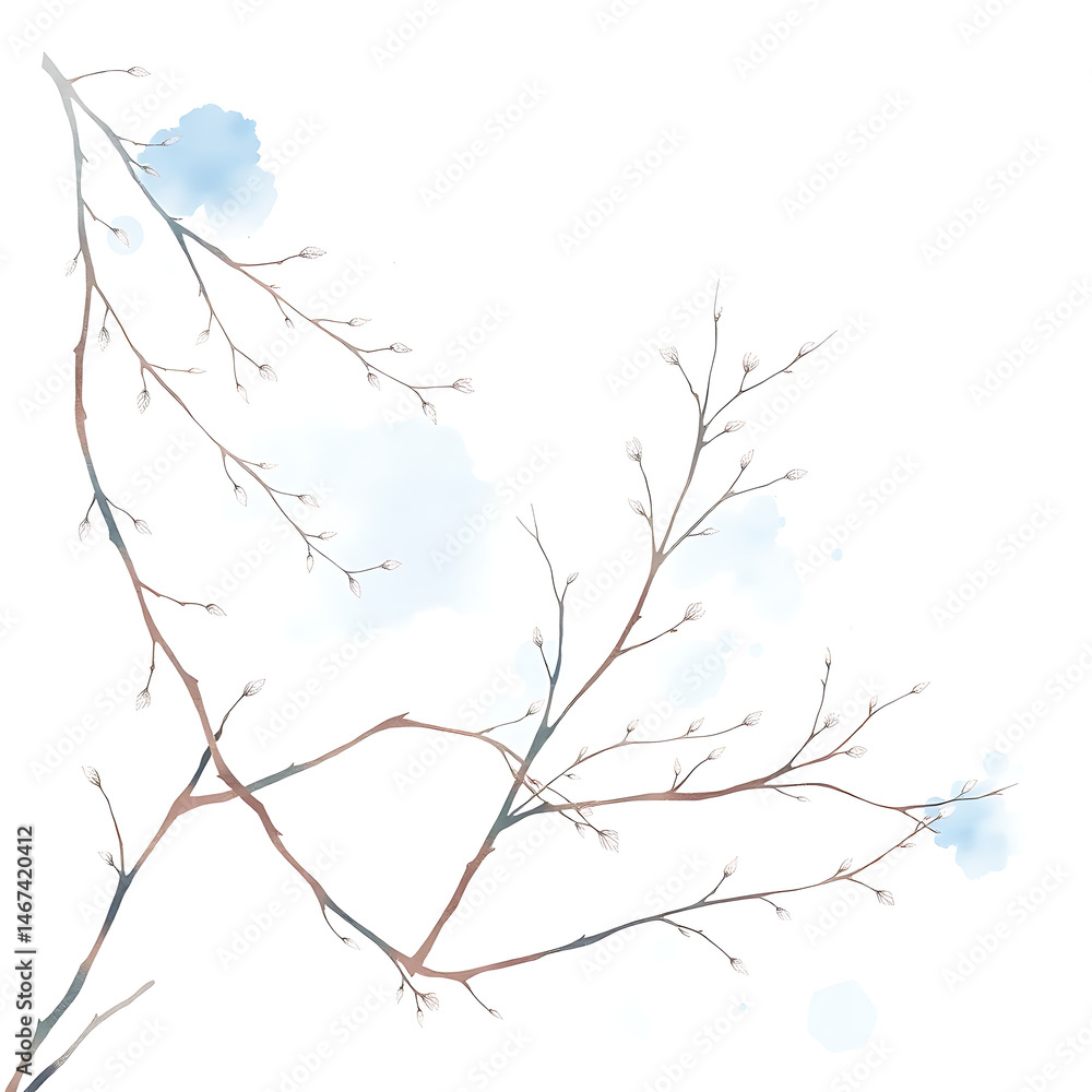 Obraz premium Watercolor flower branch
