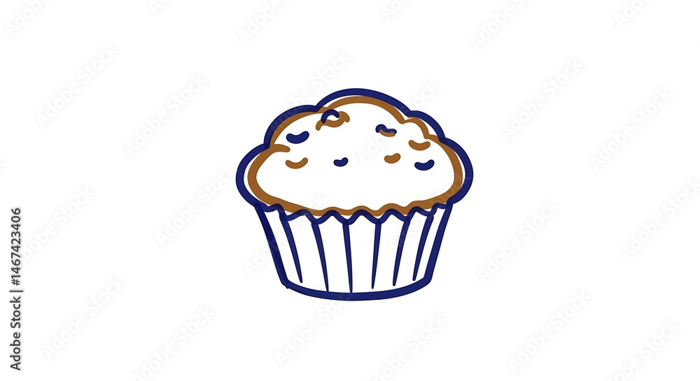 Muffin Drawing on White Background Muffin Drawing on White Background