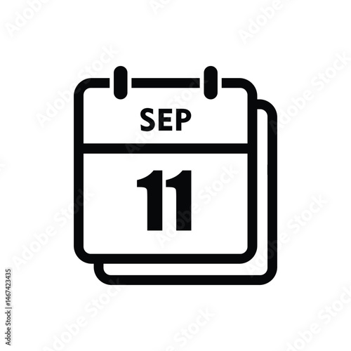 calender icon, 11 september icon with white background