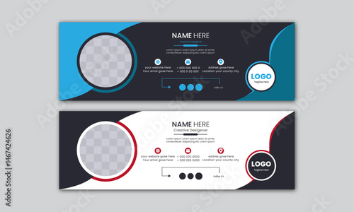 corporate creative business Email signature design templet set or email footer and personal social media cover.	