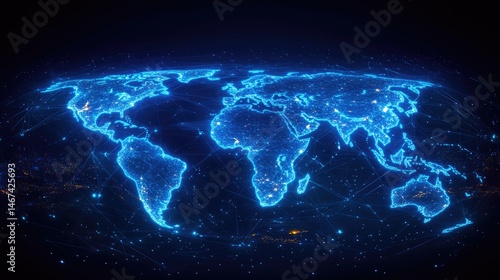 A digital illustration of a global network,