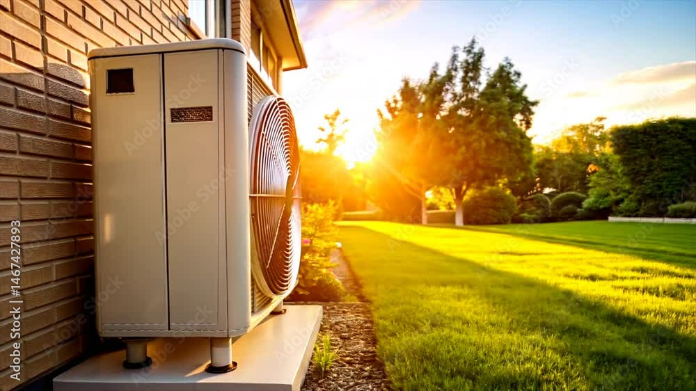 Wideo Stock: Modern Air Conditioning Unit Installed Outside a Villa for ...