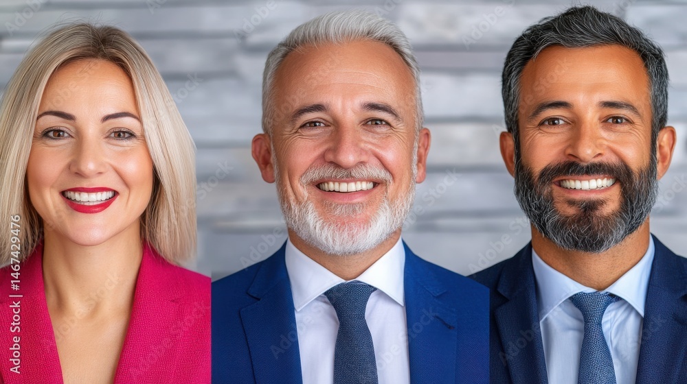 Professional Team Portrait of Three Diverse Business Individuals Professional Team Portrait of Three Diverse Business Individuals