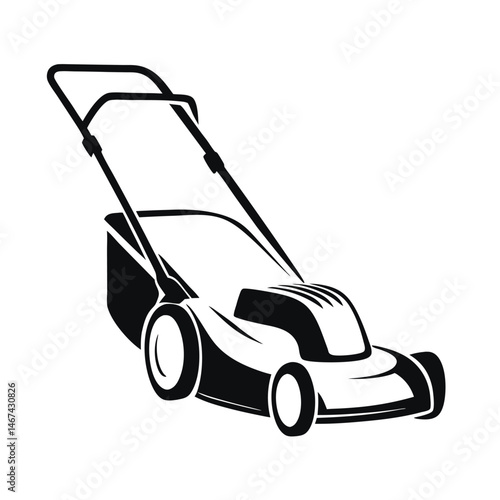 Modern Garden Mower vector Icon Logo.