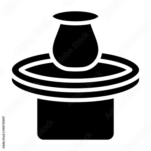 Pottery Wheel  Vector Glyph Icon Design