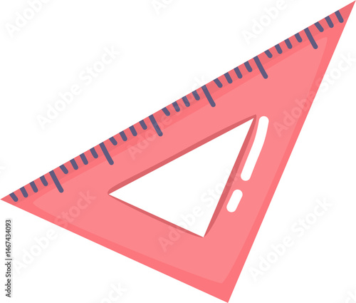 Pink triangle ruler illustration