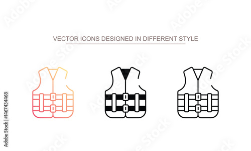 Life Vest icon design with white background stock illustration