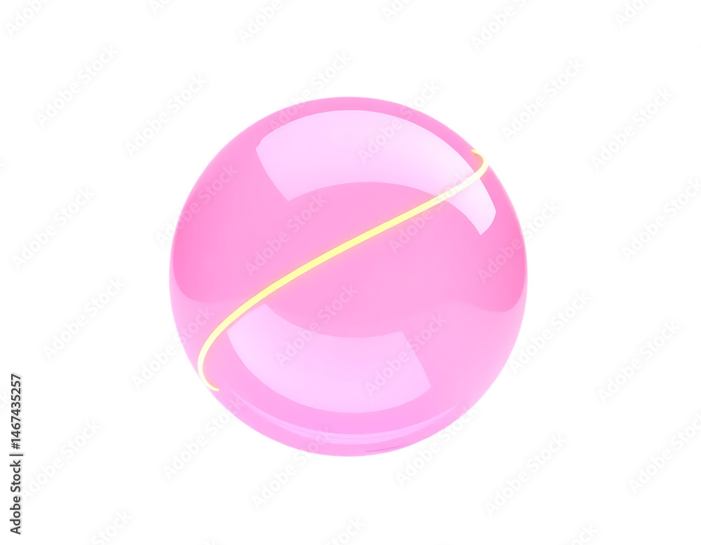 Pink Spherical Object with a Golden Ring Pink Spherical Object with a Golden Ring